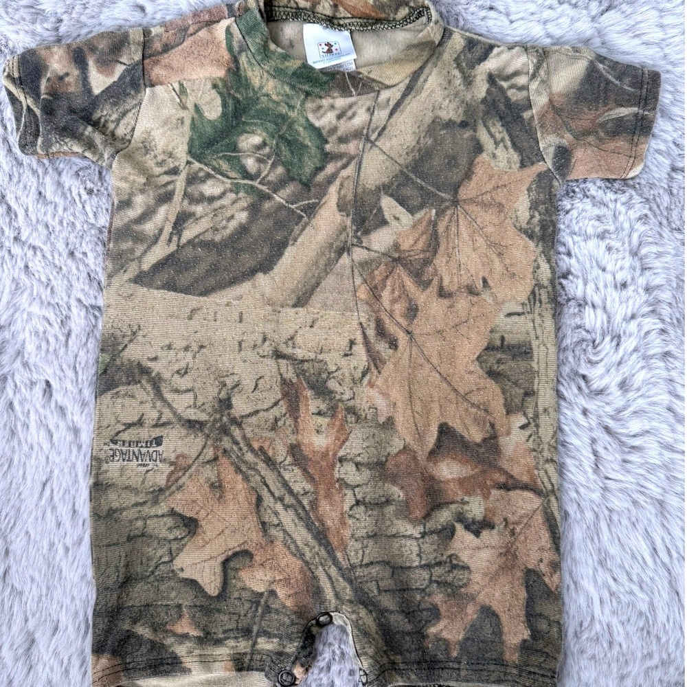 Lil Joey Infant Advantage Timber Camo Romper Short Sleeve Bodysuit Size M